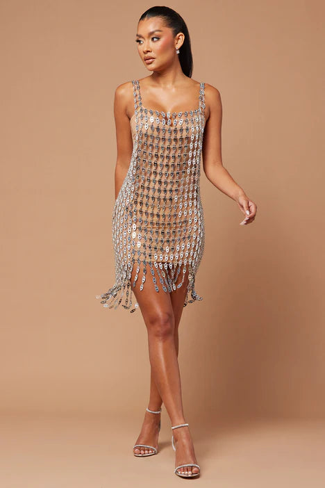Liana Chain Mirror Mini Dress