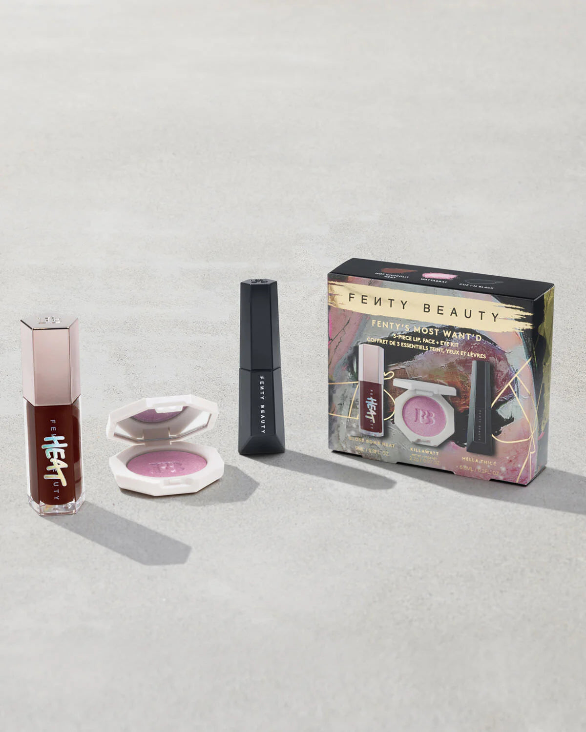 Fenty's Most Want'd 3-Piece Lip, Face + Eye Kit