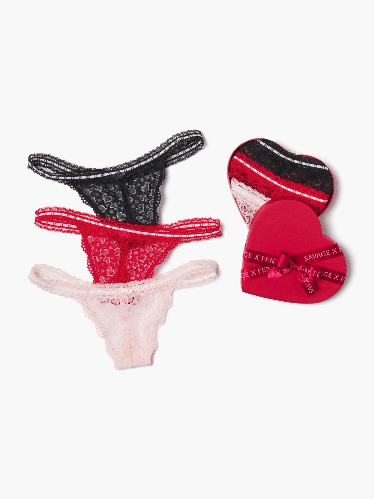 Lovers lace G-String pink/red/black Medium