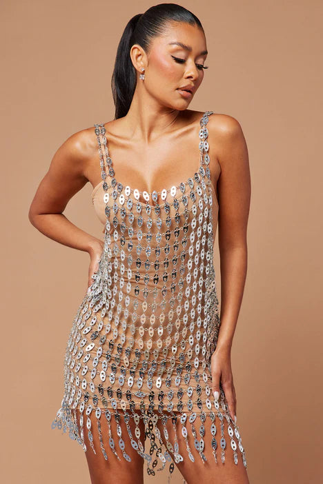Liana Chain Mirror Mini Dress