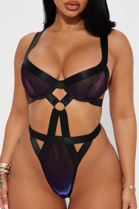 Euphoric Nights Iridescent Strappy Teddy