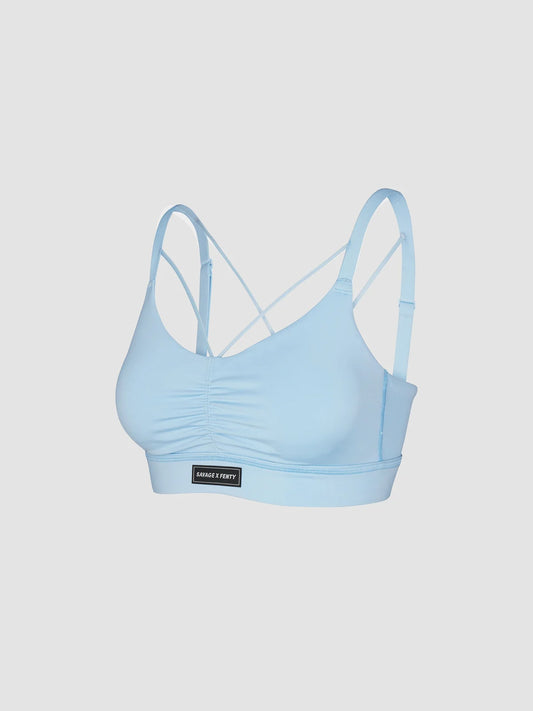 savage x fenty sports curve alert impact sports bra iced out blue