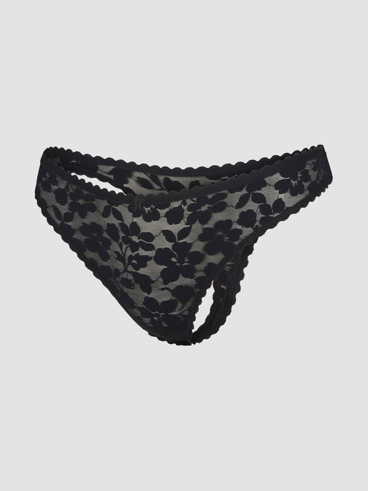 Lavish lace brazilian black caviar undie
