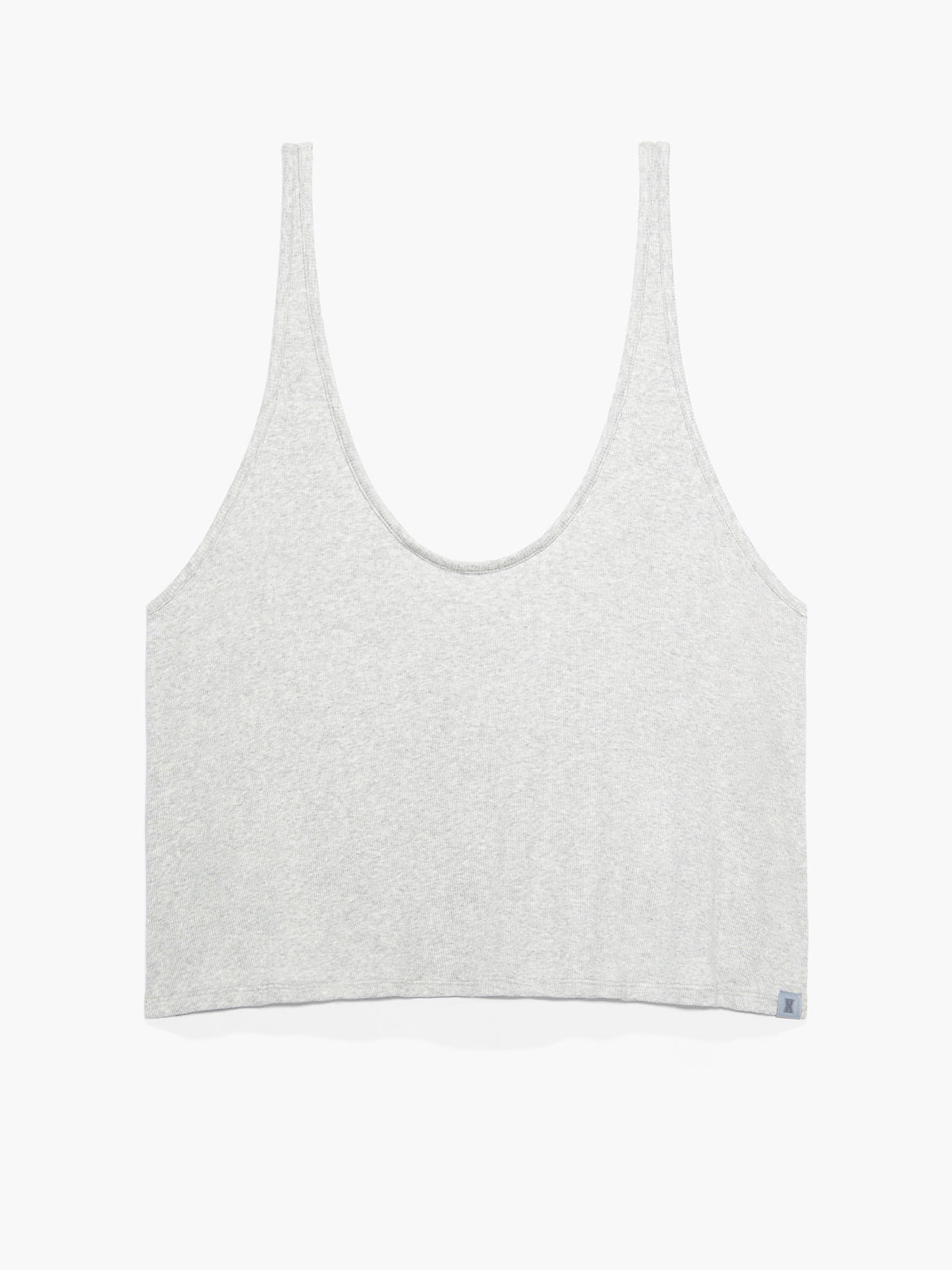 Xssential rib crop tank top stone beige brown
