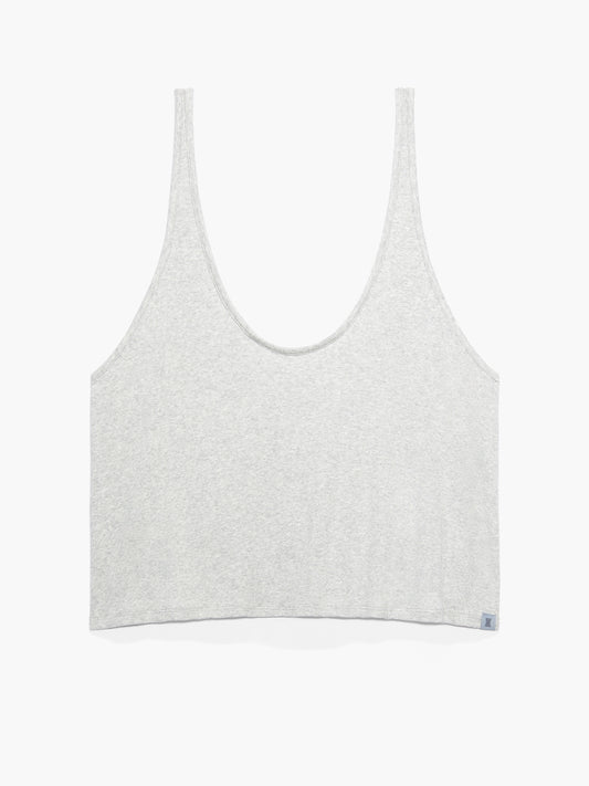 Xssential rib crop tank top stone beige brown