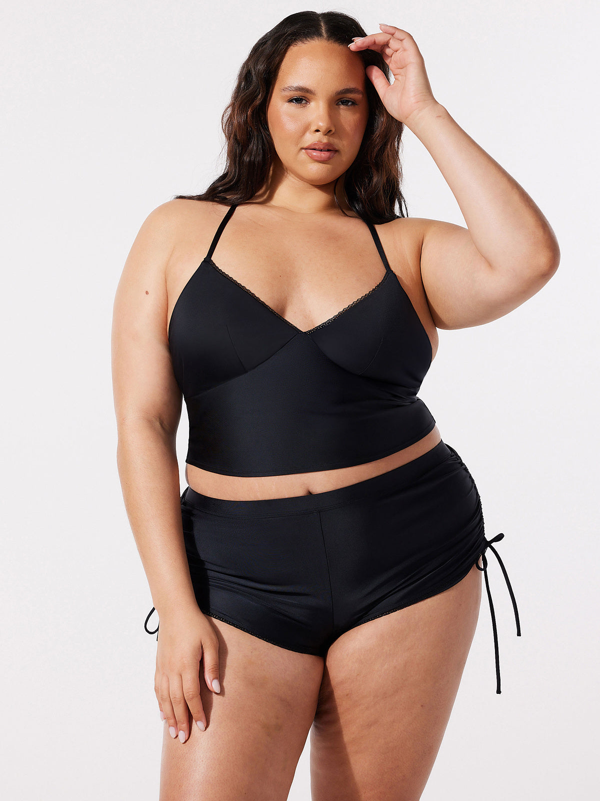 string fling sleep shorts black sleepwear