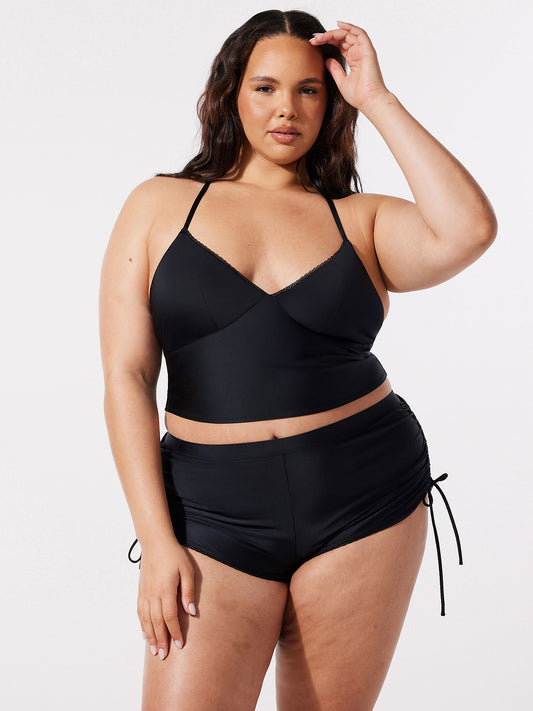 string fling sleep shorts black sleepwear
