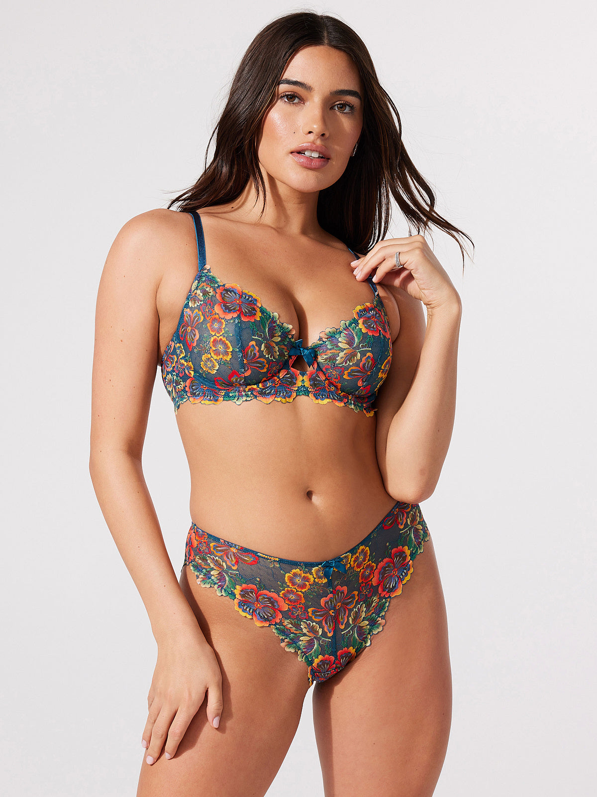Sunchaser Lace Cheeky Undie Bawdy Blue