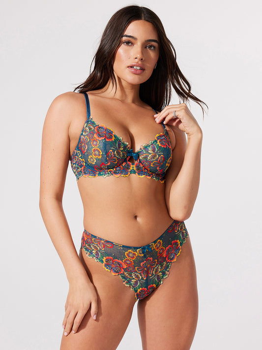 Sunchaser Lace Cheeky Undie Bawdy Blue
