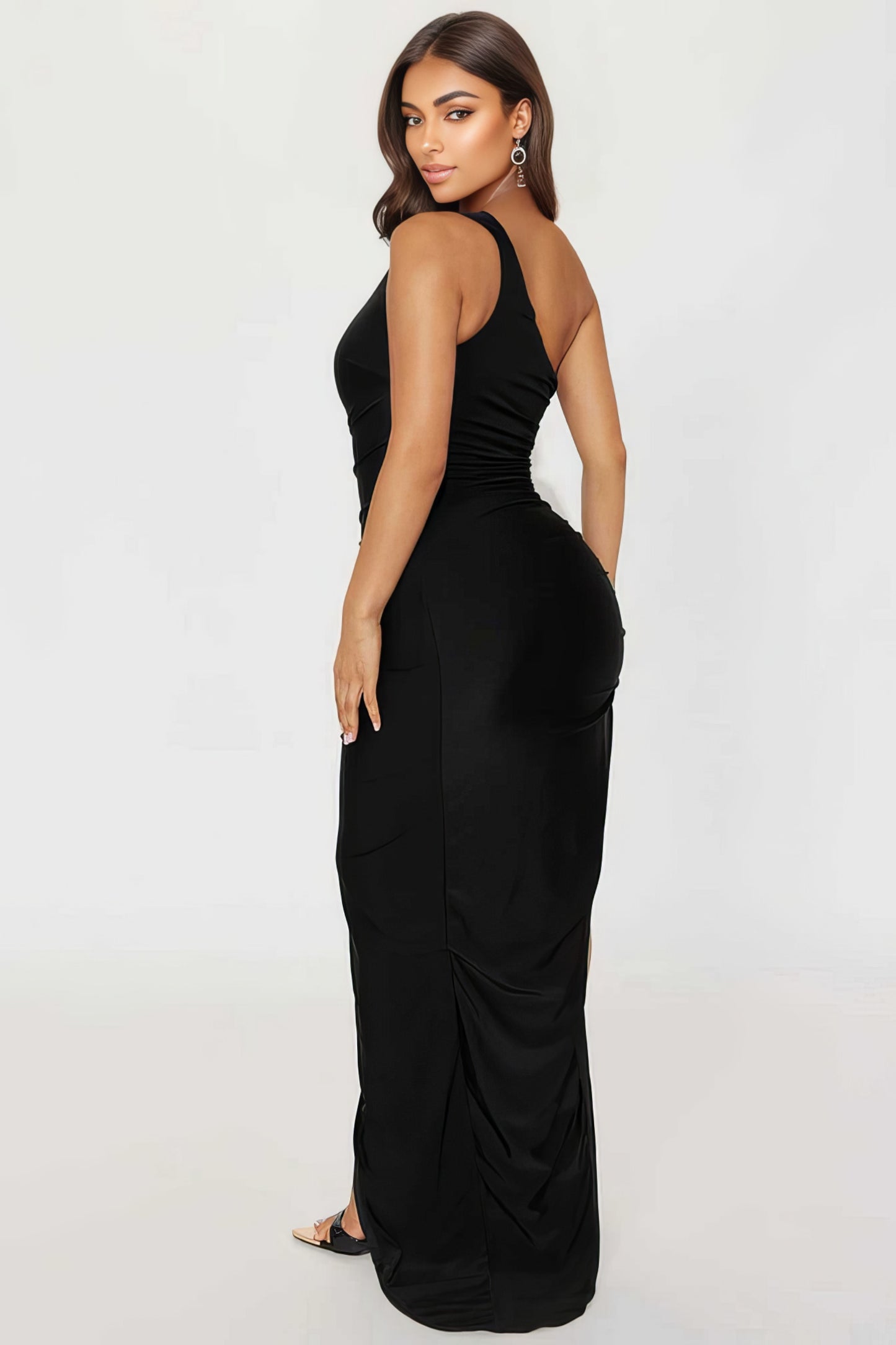 Angelina Lace Up Maxi Dress